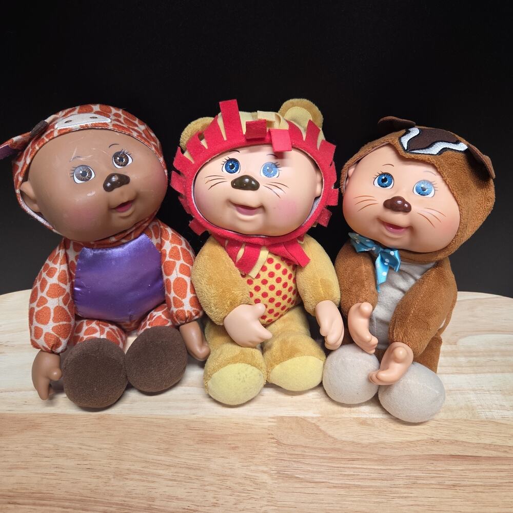 Cabbage Patch Kids Cutie Collection 9in Lion Giraffe Chipmunk Set of 3 Play Toy